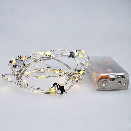 Solight LED řetěz řetízek s dekoracemi, 20LED řetěz, 1m, 2x AA, IP20 1V215