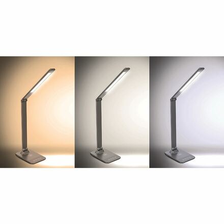 Solight LED stmívatelná lampička s bezdrátovým nabíjením, změna chromatičnosti, šedá WO55-G
