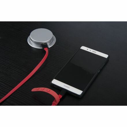 Solight USB výsuvný blok zásuvek, 3 zásuvky, plast, kruhový tvar, prodlužovací přívod 1,5m, 3 x 1mm2, stříbrný PP125