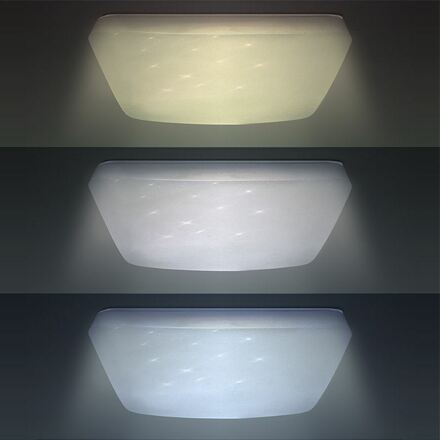 Solight LED stropní světlo Star, čtvercové, 24W,1440lm, dálkové ovládání, 37cm WO762