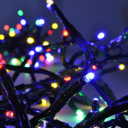 Solight LED venkovní vánoční řetěz s dálkový ovládáním a zvukovým senzorem - Cluster, 576 LED, 8 funkcí, časovač, IP44, vícebarevná 1V11-M
