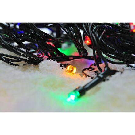 Solight LED venkovní vánoční řetěz, 50 LED, 5m, přívod 3m, 8 funkcí, časovač, IP44, vícebarevný 1V110-M-1