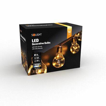 Solight LED dekorativní žárovky na přírodním provazu, 10x žárovka, 30LED, 180cm, časovač 3x AA 1V242