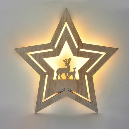 Solight LED nástěnná dekorace vánoční hvězda, 24x LED, 2x AA 1V261