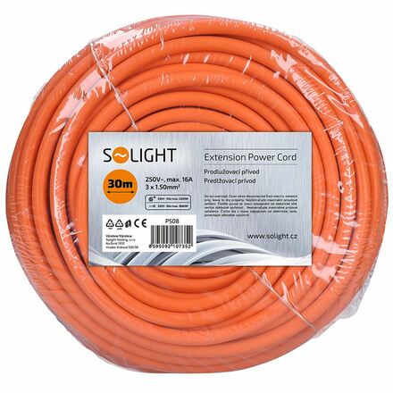 Solight prodlužovací kabel - spojka, 1 zásuvka, oranžová, 30m PS08