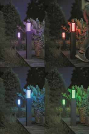 Hue LED White and Color Ambiance Venkovní sloupkové svítidlo Philips Impress 17432/30/P7 černé 77cm 2200K-6500K RGB