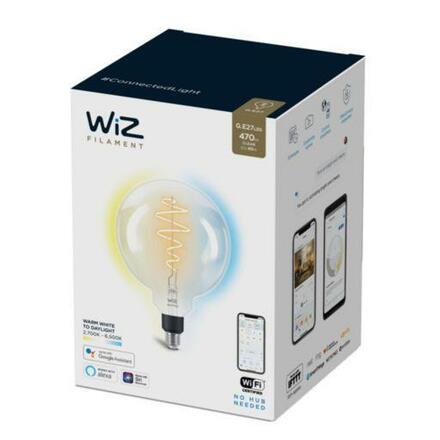 LED Žárovka WiZ Tunable White Filament 8718699786731 E27 G200 6,5-40W 470lm 2700-6500K, stmívatelná
