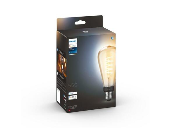 Hue Bluetooth LED White Ambiance filamentová žárovka Philips 8719514301504 E27 ST72 7W 550lm 2200-4500K černá, stmívatelná