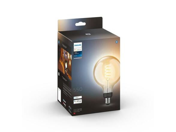 Hue Bluetooth LED White Ambiance filamentová žárovka Philips 8719514301542 E27 G125 7W 550lm 2200-4500K černá, stmívatelná
