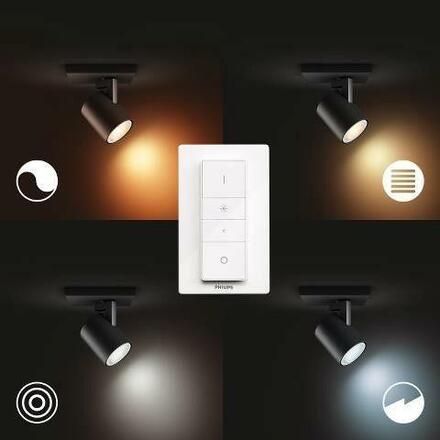 Hue White Ambiance Bodové svítidlo Philips Runner BT 8719514338326 LED GU10 1x5W 350lm 2200-6500K 230V, černé s dálkovým ovladačem a Bluetooth