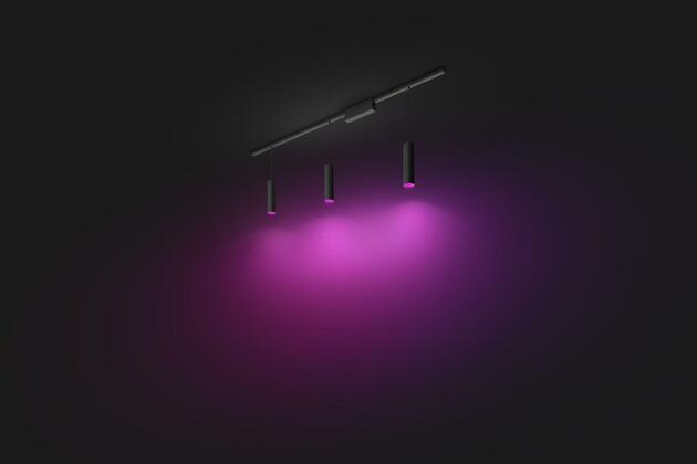 Philips HUE Perifo lištové svítidlo se 3 závěsy, LED WACA 15,6W 1530lm 2000-6500K RGB, černá