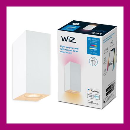 WiZ Up&Down nástěnné LED svítidlo 2xGU10 4,7W 345lm 2200-6500K RGB IP20, bílé