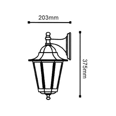 ACA Lighting Garden lantern venkovní nástěnné svítidlo HI6172B