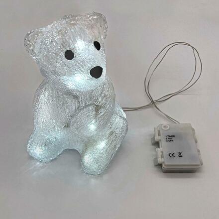 Sedící LED medvěd na baterie - 16 diod
