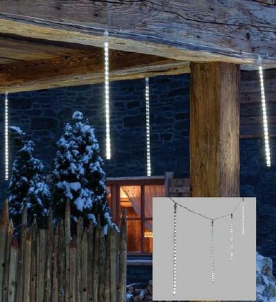 XmasKing LED sněžení 10 trubic 50cm x 10m, studená bílá