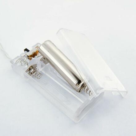 DecoLED LED světelný řetěz na baterie - kovové hvězdy, ledově bílá, 10 diod, 1,3 m