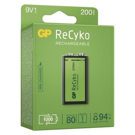 EMOS Nabíjecí baterie GP ReCyko 200 (9V), 1 ks B2152