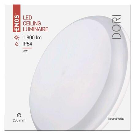 EMOS LED přisazené svítidlo Dori, kruh 18W neutrální bílá IP54 1539043050