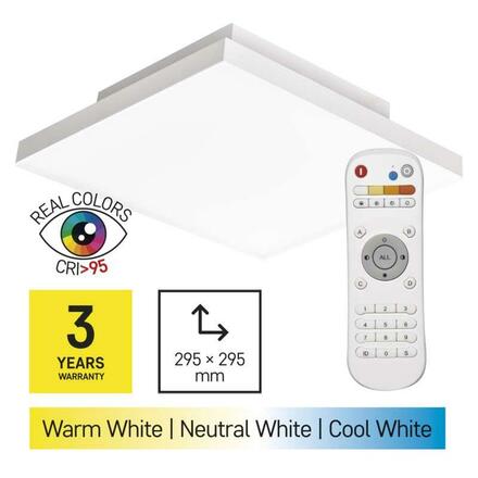 EMOS LED přisazené svítidlo EXCLUSIVE, čtvercové 18W frameless, stmív. se změnou CCT, CRI&gt;95 ZM5181