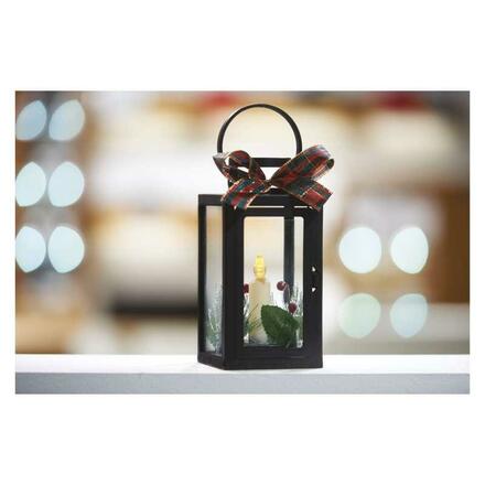 EMOS LED dekorace - vánoční lucerna se svíčkou černá, 20 cm, 3x AAA, vnitřní, vintage DCLV14