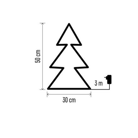 EMOS LED vánoční stromek kovový, 50 cm, venkovní i vnitřní, teplá bílá DCZW05