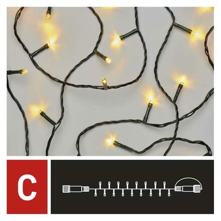 EMOS Standard LED spojovací vánoční řetěz, 10 m, venkovní i vnitřní, teplá bílá D1AW03