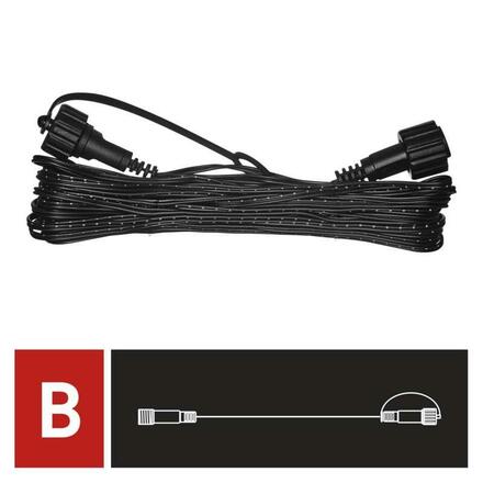 EMOS Prodlužovací kabel pro spojovací řetězy Standard černý, 10 m, venkovní i vnitřní D1ZB01