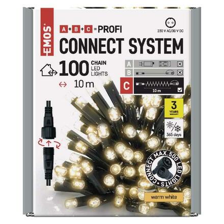 EMOS Profi LED spojovací řetěz černý, 10 m, venkovní i vnitřní, teplá bílá D2AW03