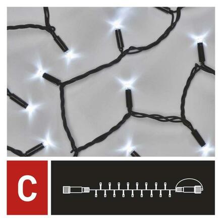 EMOS Profi LED spojovací řetěz černý, 5 m, venkovní i vnitřní, studená bílá D2AC01