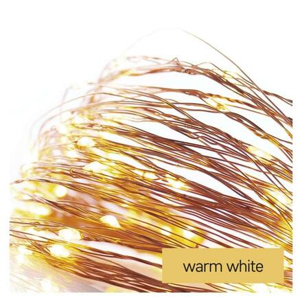EMOS LED vánoční nano řetěz měděný, 4 m, venkovní i vnitřní, teplá bílá, časovač D3AW01