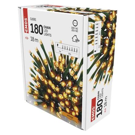 EMOS LED vánoční řetěz, 18 m, venkovní i vnitřní, vintage, časovač D4AV04