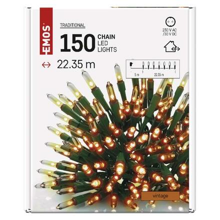 EMOS LED vánoční řetěz – tradiční, 22,35 m, venkovní i vnitřní, vintage D4AW12