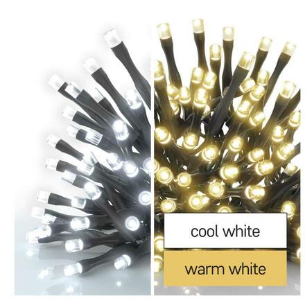 EMOS LED vánoční řetěz 2v1, 10 m, venkovní i vnitřní, teplá/studená bílá, programy D4AL05
