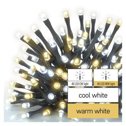 EMOS LED vánoční řetěz, 8 m, venkovní i vnitřní, teplá/studená bílá, časovač D4AN04