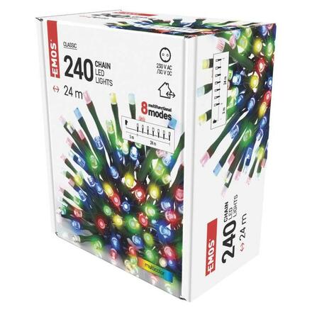 EMOS LED vánoční řetěz, 24 m, venkovní i vnitřní, multicolor, programy D4AM10