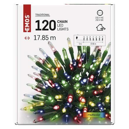 EMOS LED vánoční řetěz – tradiční, 17,85 m, venkovní i vnitřní, multicolor D4AM11