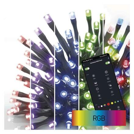 EMOS GoSmart LED vánoční řetěz, 12 m, venkovní i vnitřní, RGB, programy, časovač, wifi D4ZR02