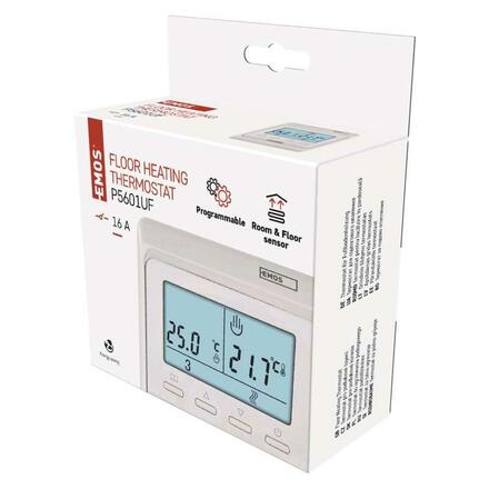 EMOS Pokojový termostat pro podlahové topení, drátový, P5601UF P5601UF