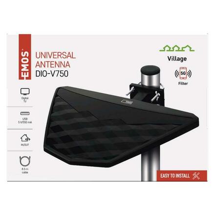 EMOS Anténa univerzální VILLAGE DIO-V750, DVB-T2, filtr LTE/4G/5G J0801