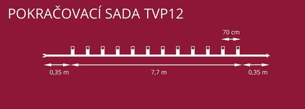 Prodlužovací souprava Šiška bílá TVP-12, 12 svěl.zdrojů LED Filament 20V/0,2W bez trafa