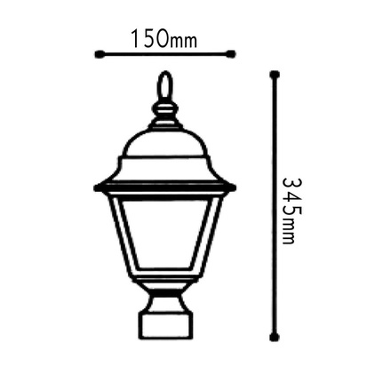 ACA Lighting Garden lantern venkovní sloupové svítidlo HI6044W