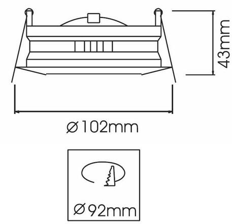 Light Impressions Kapego stropní vestavné svítidlo 12V AC/DC GU5.3 / MR16 1x max. 50,00 W bílá 126070