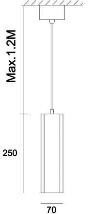 Light Impressions Kapego závěsné svítidlo Polaris 220-240V AC/50-60Hz GU10 1x max. 35,00 W 70 mm šedá 342095