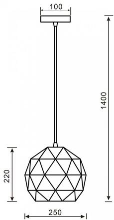 Light Impressions Deko-Light závěsné svítidlo Asterope kulaté 250 220-240V AC/50-60Hz E27 1x max. 60,00 W 1400 mm černá mat 342132