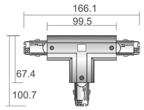 Deko-Light kolejnicový systém 3-fázový 230V D Line T-spojka levé-levé-pravé 220-240V AC/50-60Hz šedá RAL 7040 166  710028