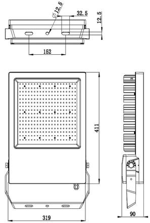 Light Impressions Deko-Light podlahové a nástěnné a stropní svítidlo Atik 100-240V AC/50-60Hz 302,00 W 4000 K 39900 lm 319 mm černá 732102