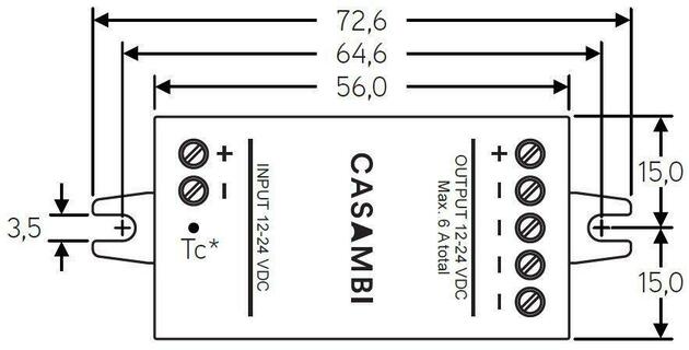 Light Impressions Casambi řídící jednotka Bluetooth řídící jednotka CBU-PWM4 12-24V DC 843037