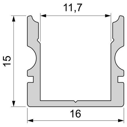 Light Impressions Reprofil U-profil vysoký AU-02-10 stříbrná mat elox 1000 mm 970120