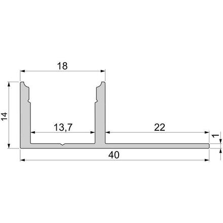 Light Impressions Reprofil dlaždicový profil EL-03-12 stříbrná elox 1250 mm 975360