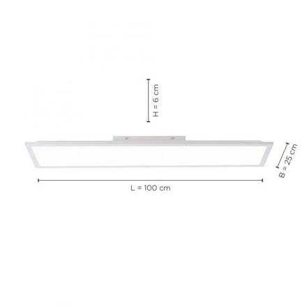 LEUCHTEN DIREKT is JUST LIGHT LED panel svítidlo, bílá, 100x25 cm, přímé a nepřímé osvětlení, sériový obvod, paměťová funkce 3000K